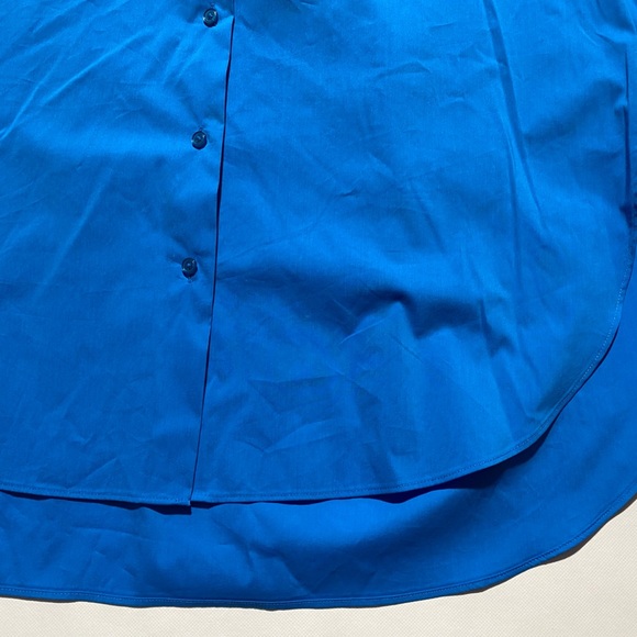 NEW Size S Alex Marie Brrr Iris Cot Poplin Moist Wick Button Frt Blouse Blue $99 - Picture 5 of 11